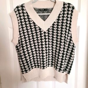Houndstooth Acrylic Sweater Vest US Womens 1X